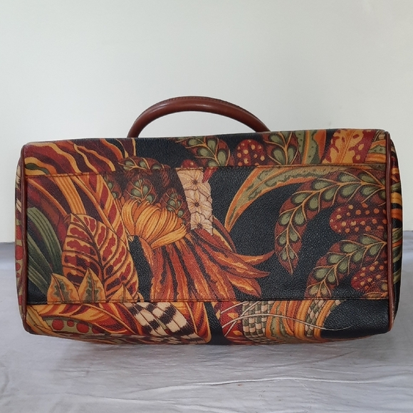 Salvatore Ferragamo Women's Satchel - Black and Brown Floral - Picture 6 of 12